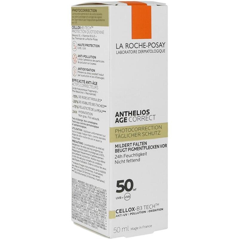 La Roche-Posay Anthelios Age Correct Creme LSF 50 bei Falten & Pigmentflecken (Tägliche Anti-Aging Sonnenpflege)