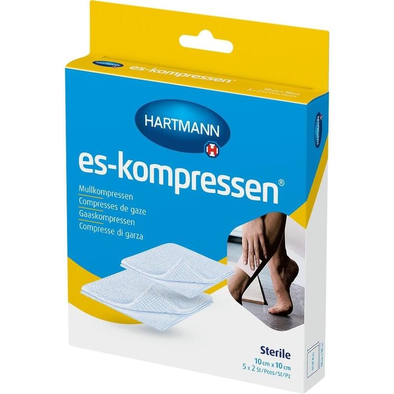ES-KOMPRESSEN steril 10x10 cm 8fach 17fädig
