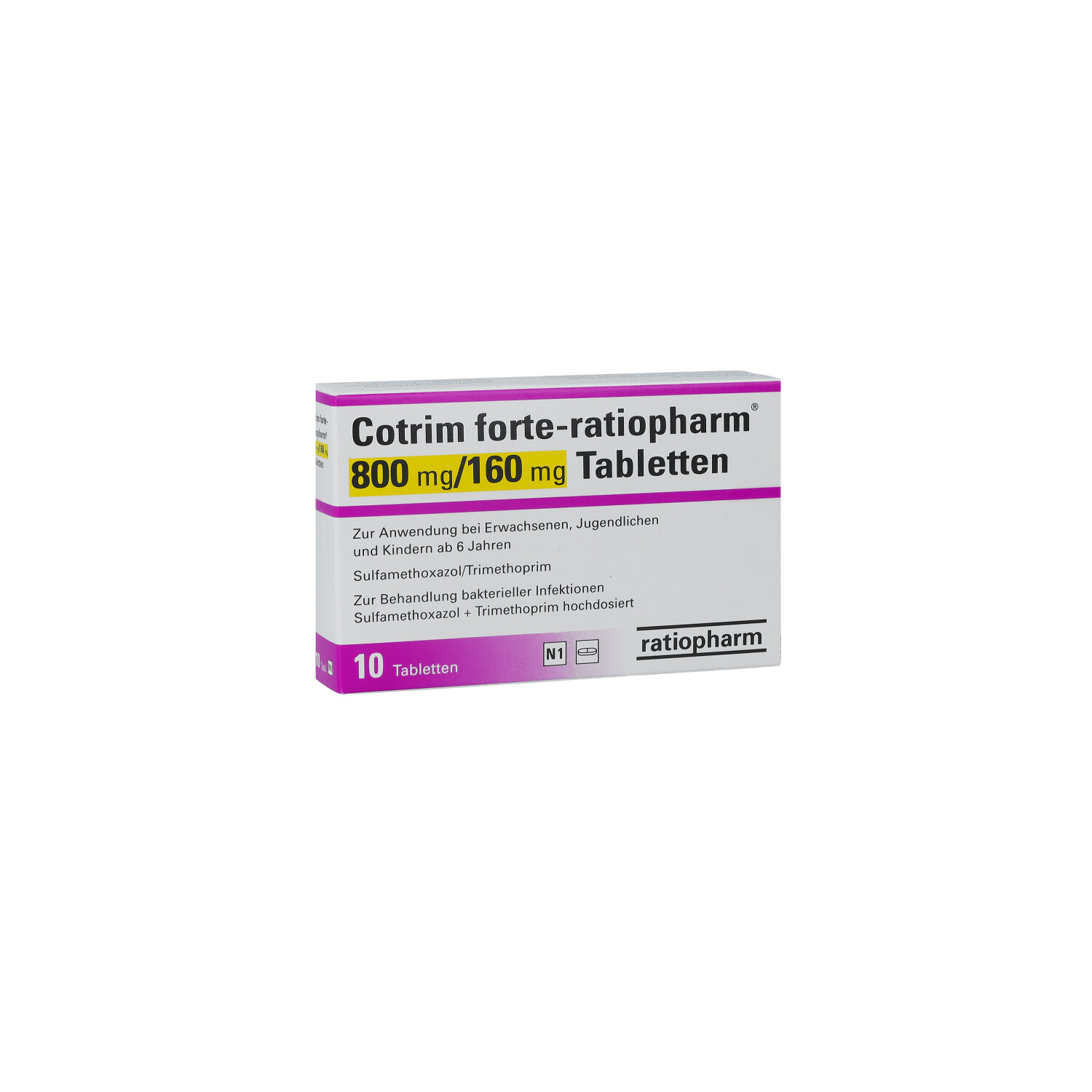 COTRIM forte-ratiopharm 800 mg/160 mg Tabletten