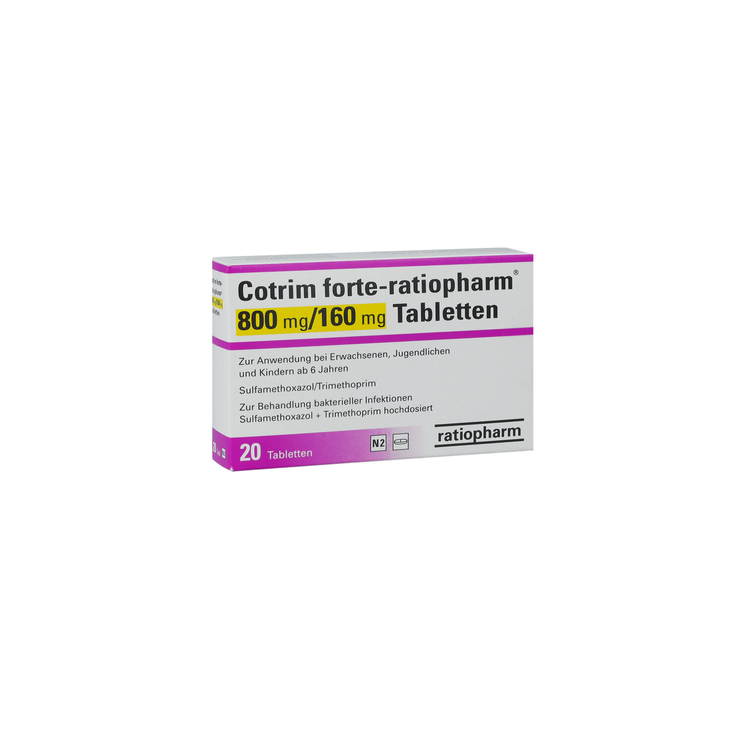COTRIM forte-ratiopharm 800 mg/160 mg Tabletten