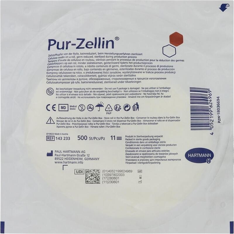 PUR-ZELLIN 4x5 cm keimreduziert Rolle