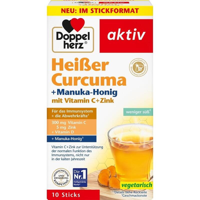 DOPPELHERZ heißer Curcuma+Manuka-Honig Granulat