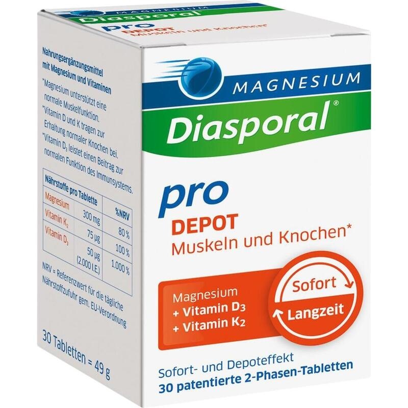 MAGNESIUM DIASPORAL pro+D3+K2 DEPOT Muskel+Kno.Tab
