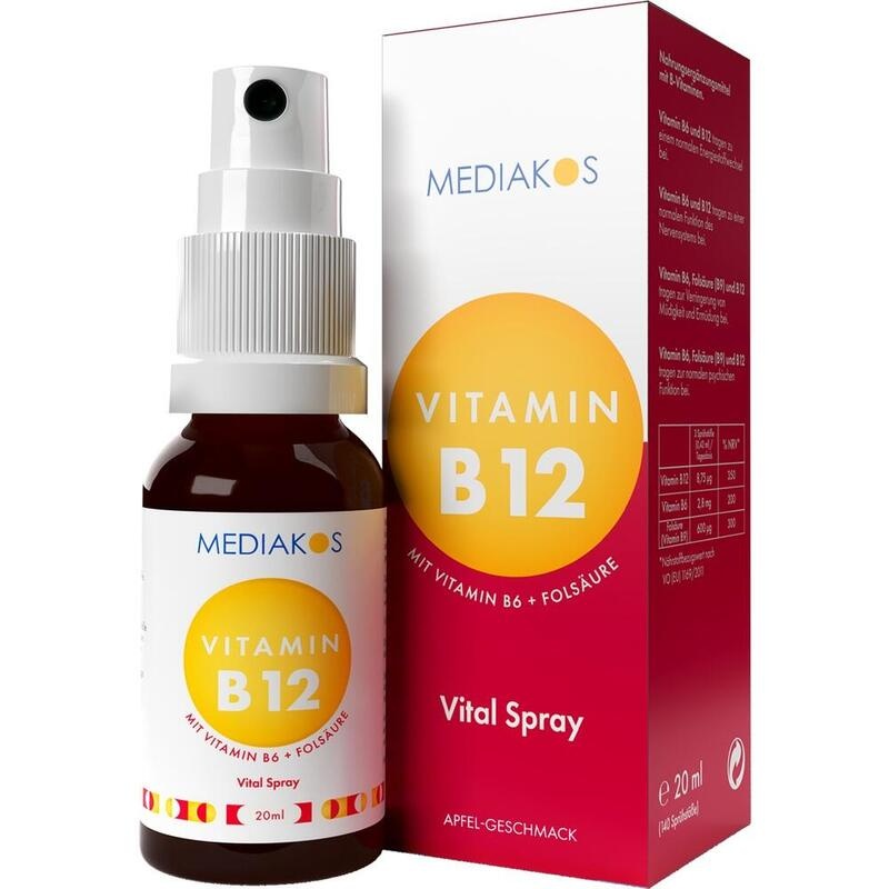 VITAMIN B12+B6+Folsäure Mediakos Vital Spray