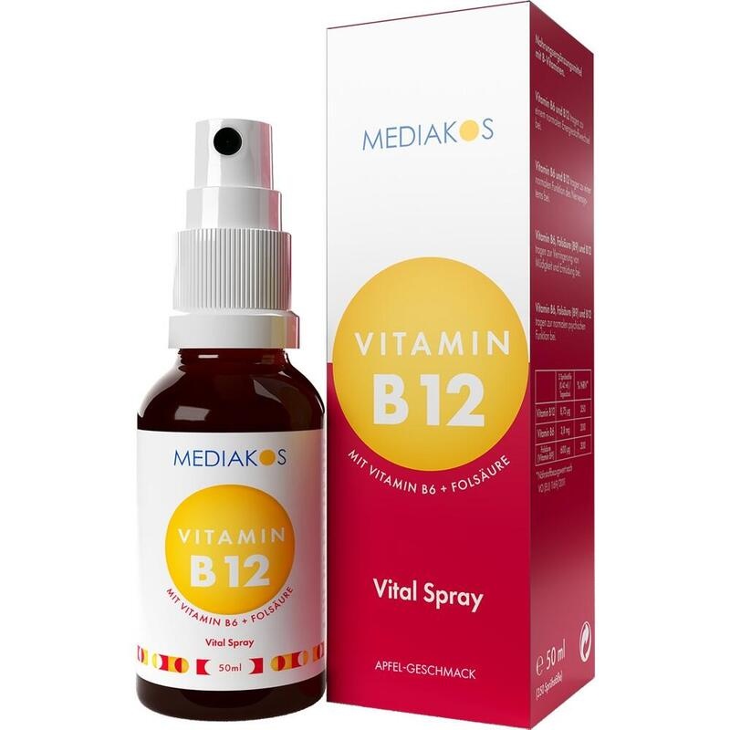 VITAMIN B12+B6+Folsäure Mediakos Vital Spray