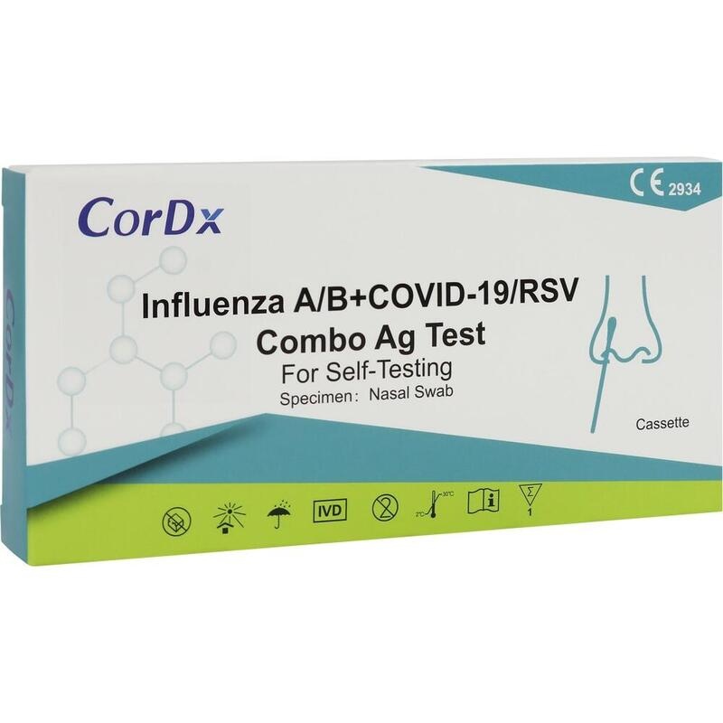 CorDx Kombitest zum Nachweis von SARS-CoV-2, Influenza A+B und RS-Viren