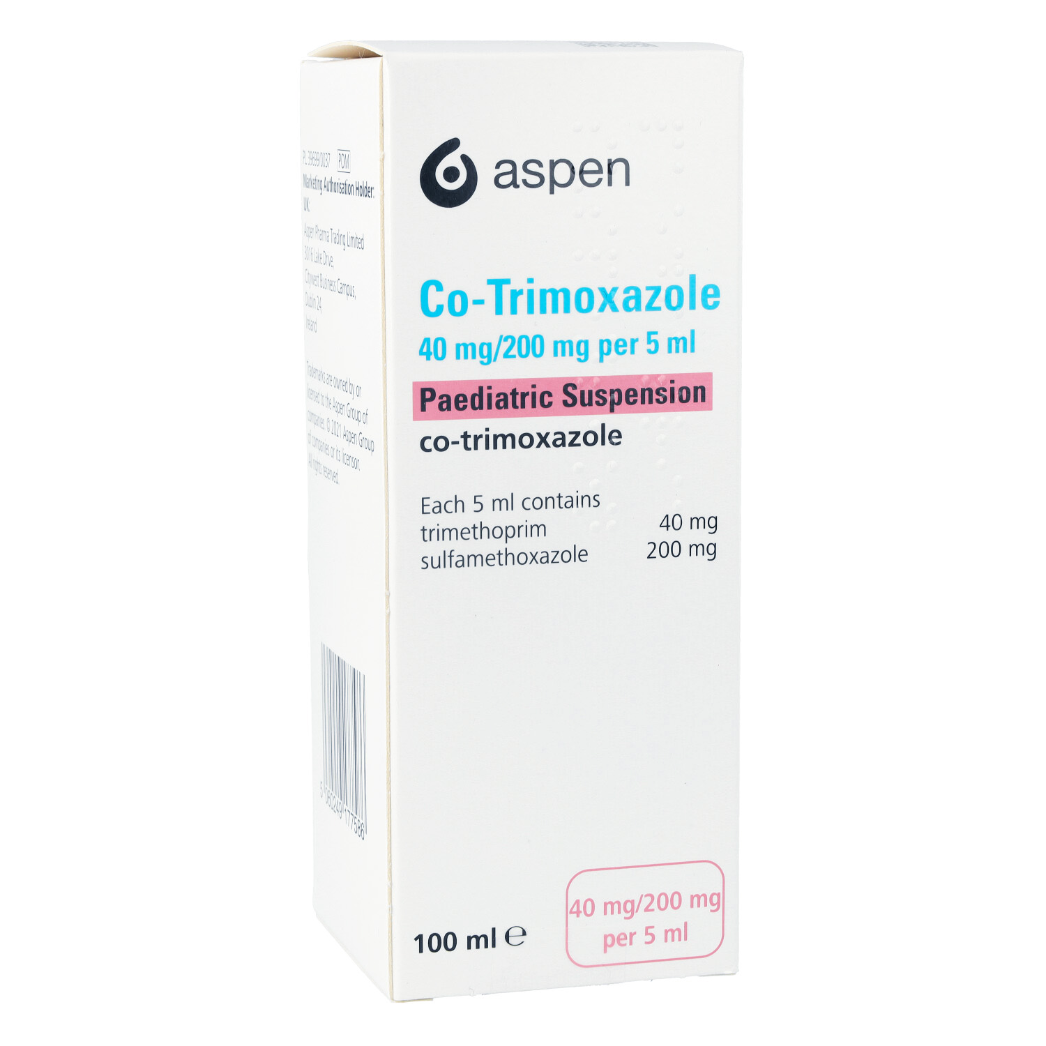 CO-TRIMOXAZOLE 40mg/200mg per 5ml Paediat.Susp.UK