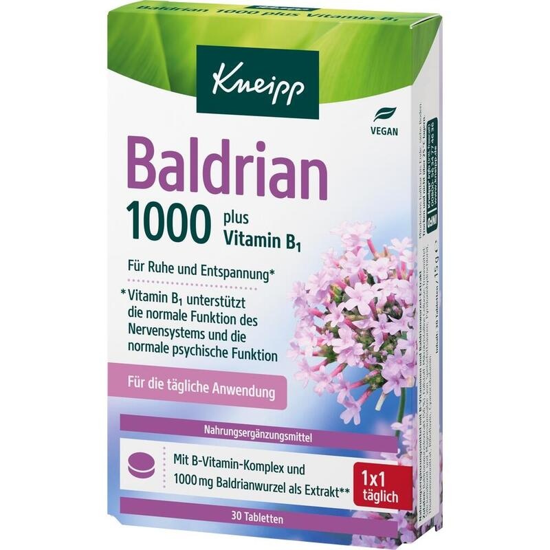 KNEIPP Baldrian 1000 mg plus Vitamin B1 Tabletten