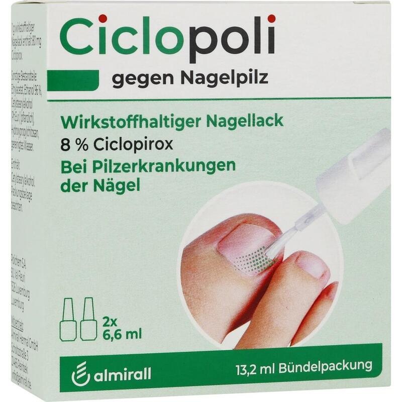 CICLOPOLI Nagellack gegen Nagelpilz 2x6,6ml Sparpaket – Komplette Behandlung