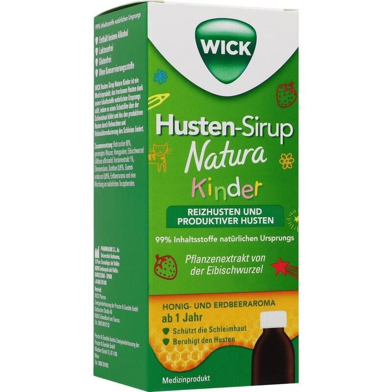 WICK Husten-Sirup Natura Kinder – Bei Husten & Reizhusten ab 1 Jahr