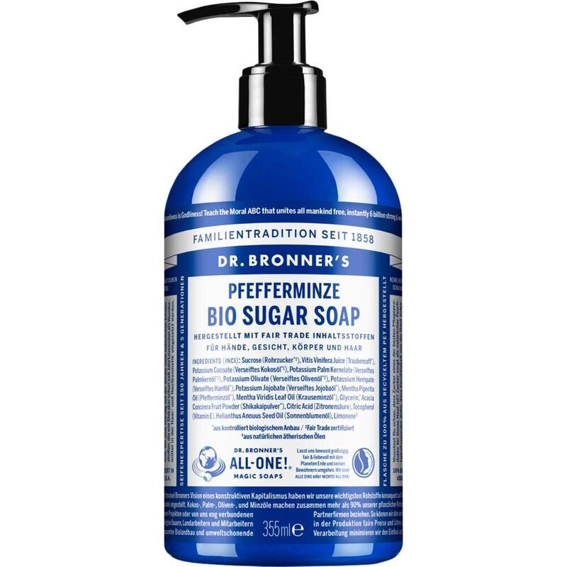 DR.BRONNERS BIO SUGAR SOAP flüssig Pfefferminze