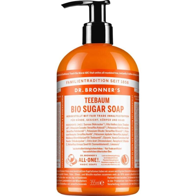 DR.BRONNERS BIO SUGAR SOAP flüssig Teebaum