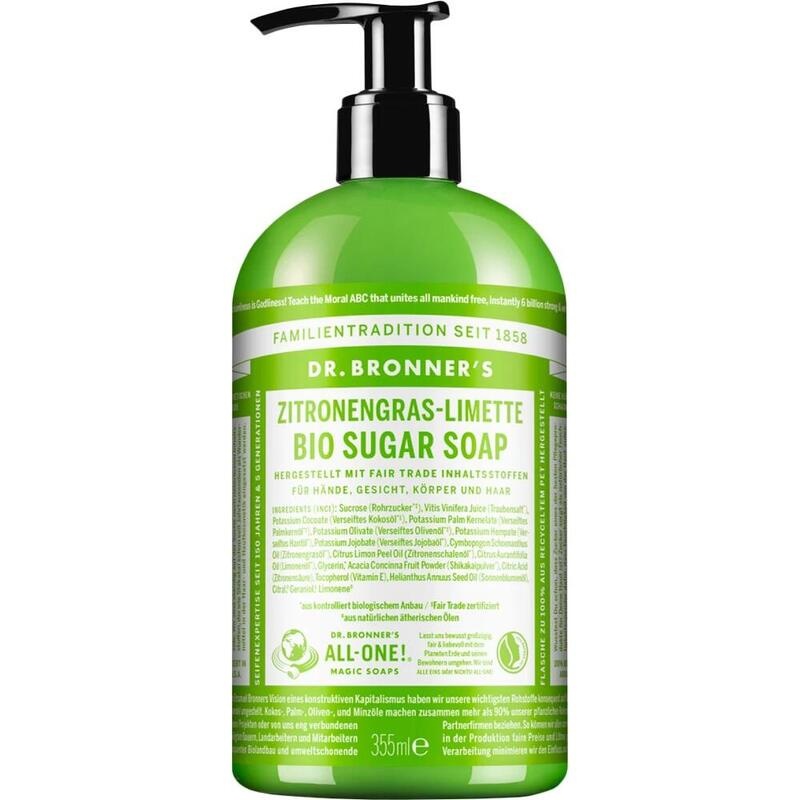 DR.BRONNERS BIO SUGAR SOAP flü.Zitronengrass Limet