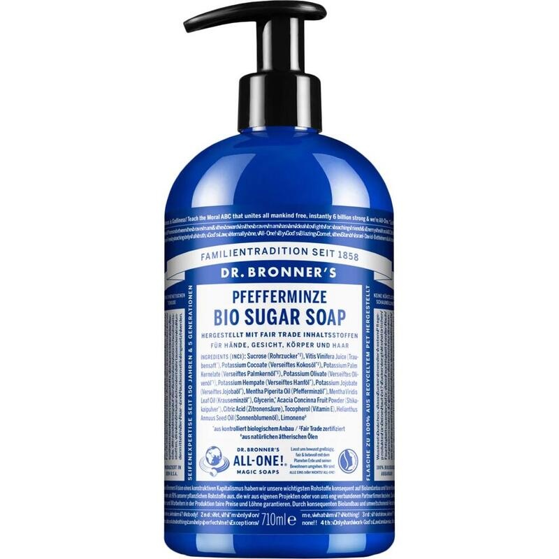 DR.BRONNERS BIO SUGAR SOAP flüssig Pfefferminze