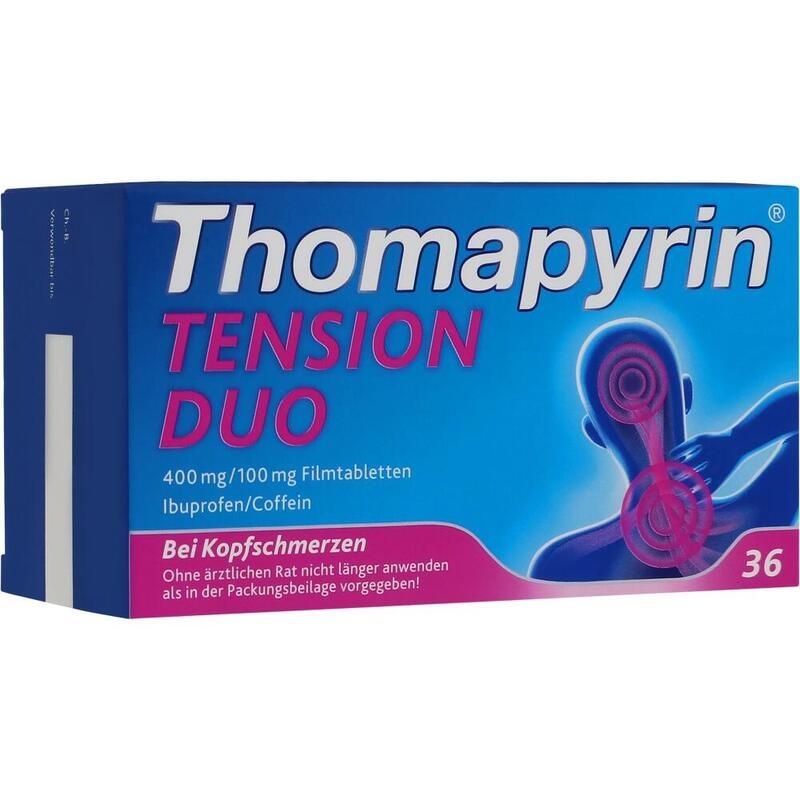 Thomapyrin TENSION DUO bei Spannungskopfschmerzen, starken Kopfschmerzen & Migräne