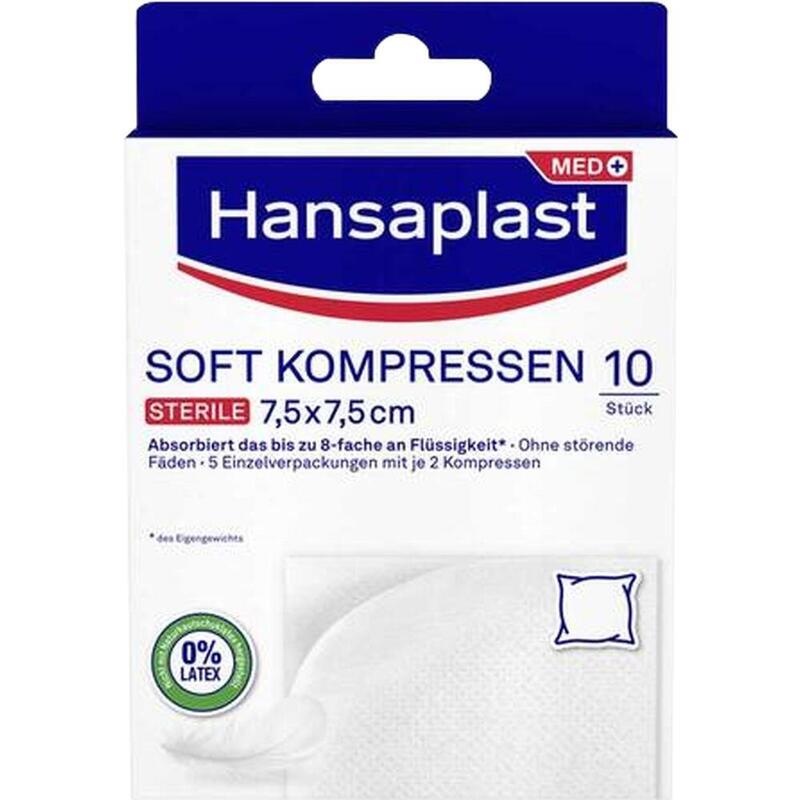 HANSAPLAST Soft Kompressen 7,5x7,5 cm steril