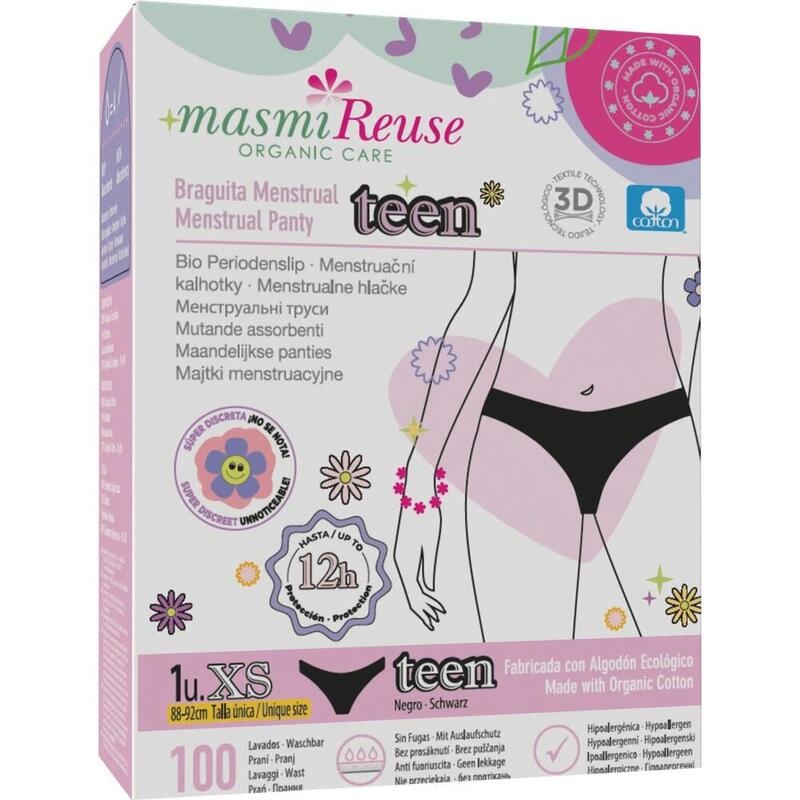 BIO PERIODENHÖSCHEN Girls Gr.XS BioBaumwolle MASMI