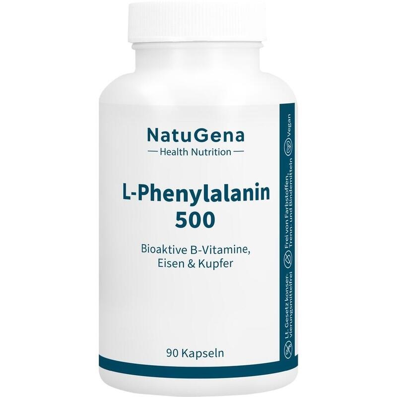 L-PHENYLALANIN 500+B-Vitamine+Eisen+Kupfer Kapseln