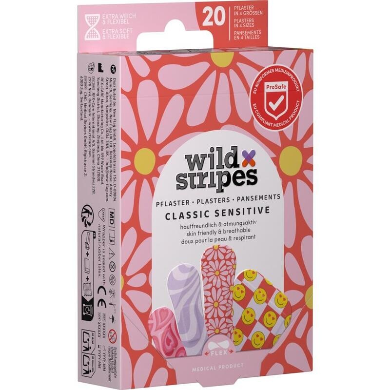 WILD STRIPES Pflaster Classic sensitiv Pastel Fun