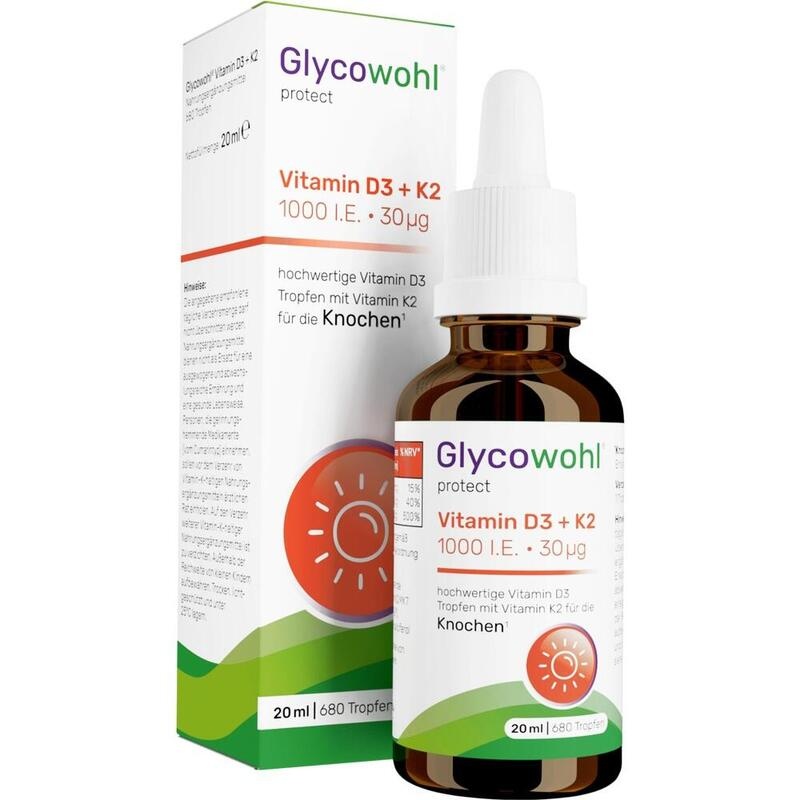 GLYCOWOHL Vitamin D3 1000 I.E.+K2 30 μg Tropfen
