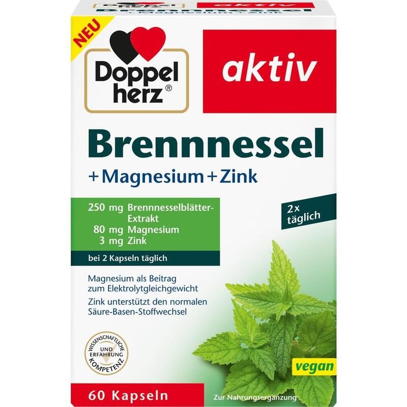 DOPPELHERZ Brennnessel+Magnesium+Zink Kapseln