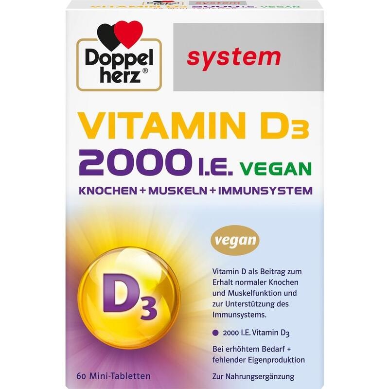 DOPPELHERZ Vitamin D3 2000 I.E. vegan system Tabl.