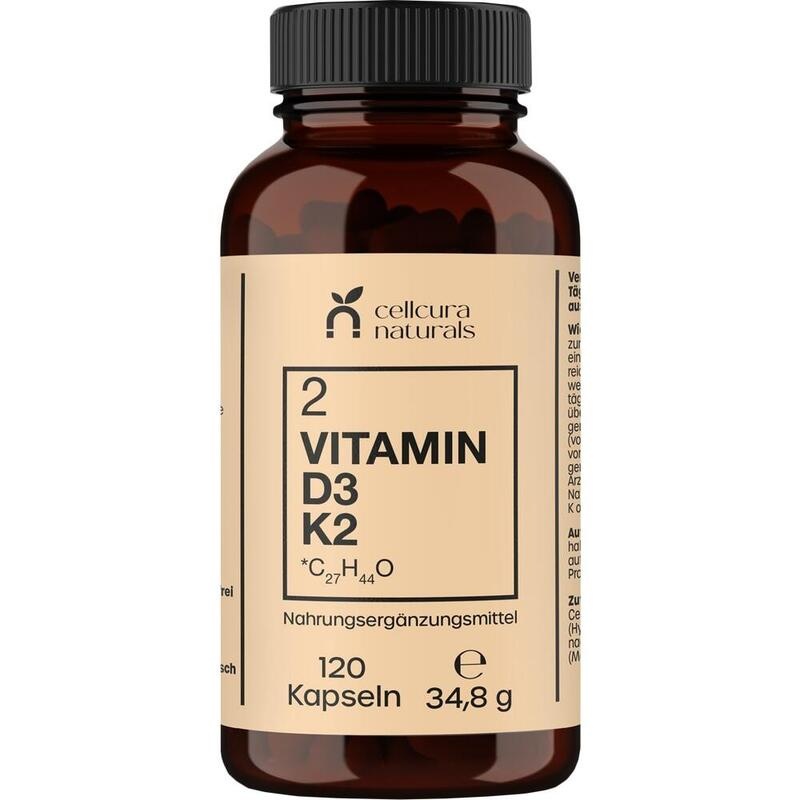 CELLCURA Naturals Vitamin D3+K2 MK7 Kapseln