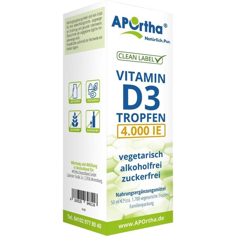 APORTHA Vitamin D3 Tropfen 4.000 I.E. 100 μg veg.