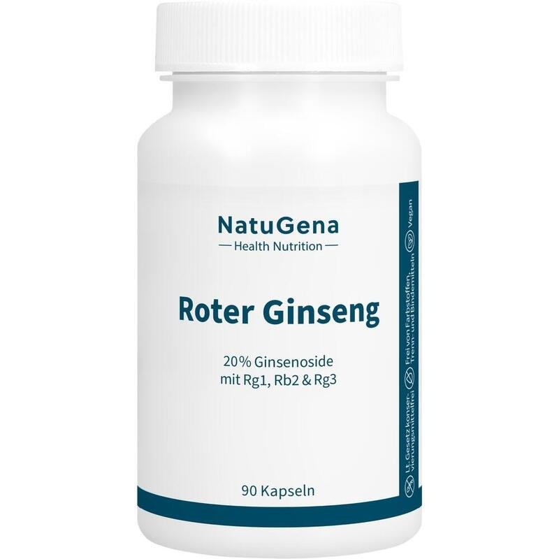 ROTER PANAX Ginseng 20% Ginsenoside vegan Kapseln