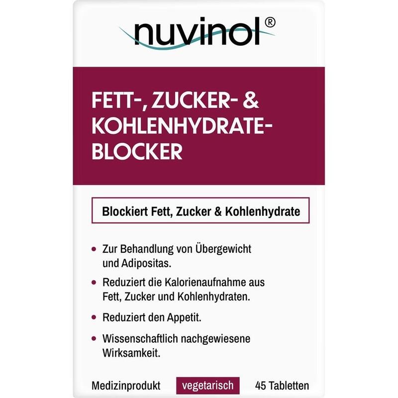NUVINOL Fett- & Zucker- & Kohlenhydrateblock.Tabl.