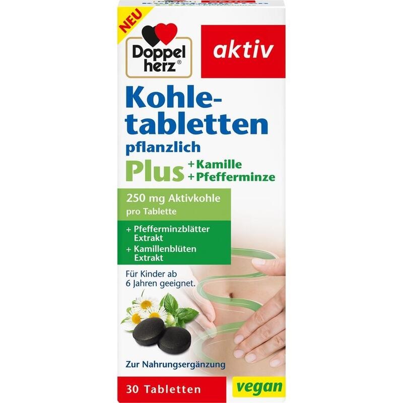 DOPPELHERZ Kohletabletten+Kamille+Pfefferminze