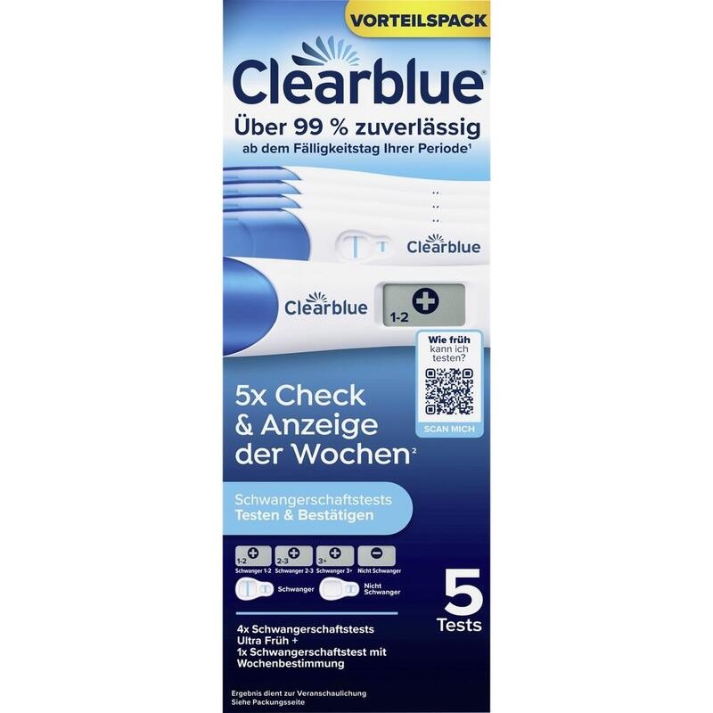 CLEARBLUE Schwangerschaftstest Multicheck 4+1 Urin